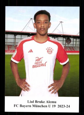 Liul Bruke Alemu Autogrammkarte Bayern München U 19 2023-24