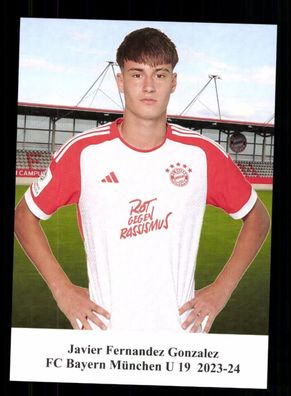 Javier Fernandez Gonzalez Autogrammkarte Bayern München U 19 2023-24