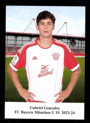 Gabriel Gonzalez Autogrammkarte Bayern München U 19 2023-24