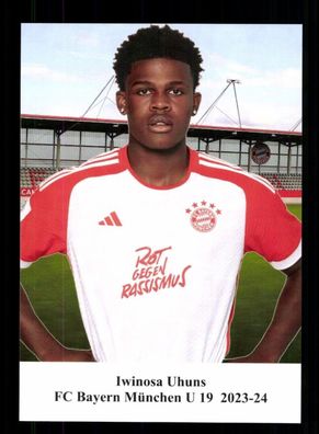 Iwinosa Uhuns Autogrammkarte Bayern München U 19 2023-24