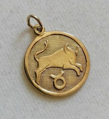 Gold Kette Anhänger Sternzeichen Stier Gelbgold 333 von FB, 1.27g