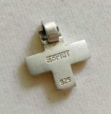 Silber 925 Kette Anhänger Kreuz von Esprit, Art Deco, 2.41g