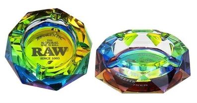 RAW Kristallglas Aschenbecher, ø ca. 11,5cm, Regenbogen / Rainbow