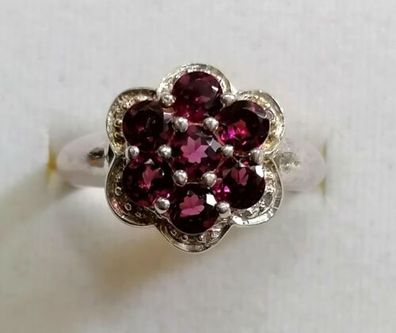 Massive Silber Ring 925 mit elegante Rubinen, Teil vergoldet, Gr.62.5, Neu, Top!!