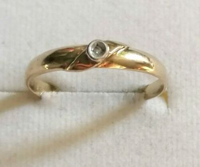Goldring Gelbgold Ring 333 mit Diamant ca 0.01ct , Gr.58
