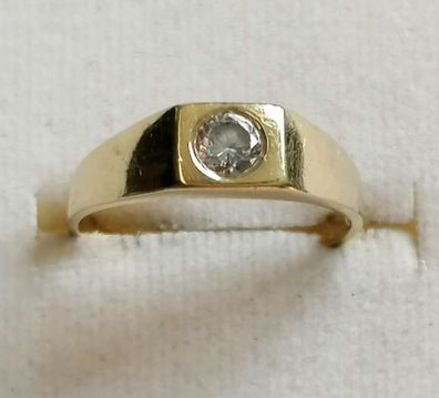 Goldring Gelbgold Ring 333 mit elegante groß Zirkonia, Gr.55, Art Deco