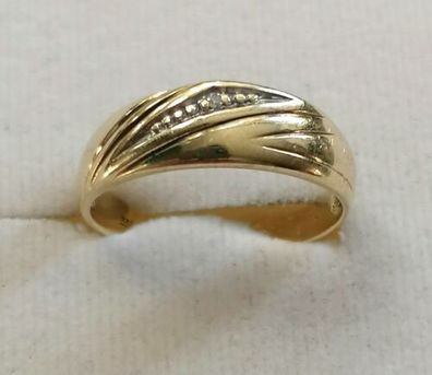 Goldring Gelbgold Ring 333 mit Diamant ca 0.02ct , Gr.55, 2,29g