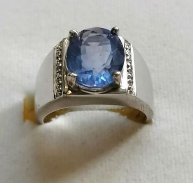 Massive Silber Ring 925 mit elegante groß blaue Stein , Gr.62, ca 8g, Top!