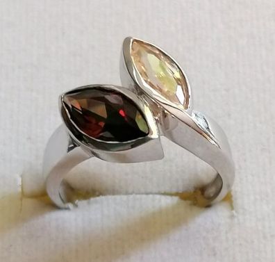 Silber Ring 925 mit elegante Quarz, Gr.60 , Neuwertig , Art Deco, 4,65g, Top