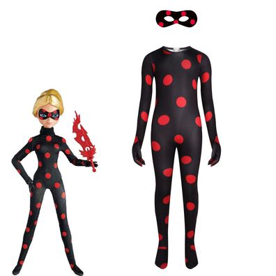 Antibug Cosplay Jumpsuit mit Augenmaske Kinder Halloween Onesie Party Bodysuit Set