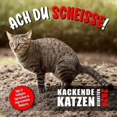 Kackende Katzen Kalender 2024 "Ach du Scheisse!": Für ein beschissenes Jahr 2024