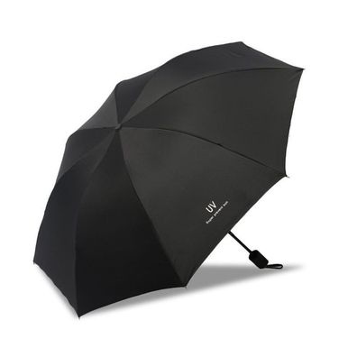 Winddichter Reiseschirm - Kompakt und faltbar - Umgekehrter Regenschirm - Schwarz