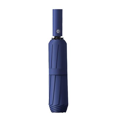 Automatik-Regenschirm, winddicht, Reise-Regenschirm, kompakt, Marineblau