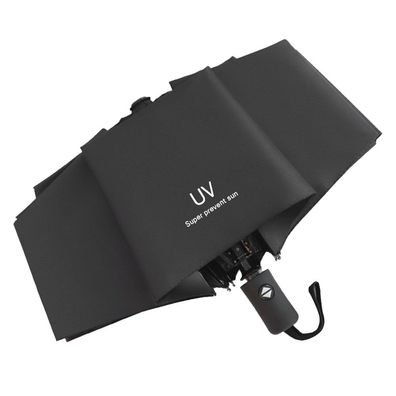 UV-Automatikschirm-Regen- und Regen-Klappschirm, schwarz