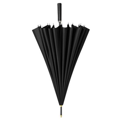 Langstiel-Regenschirm, gerades Gestänge, stoßfester Stoff, schwarz