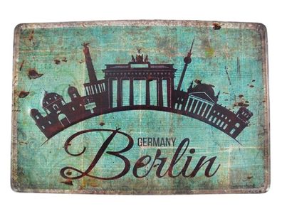 Blechschild, Wandschild, Reklameschild Berlin Germany, Retro Schild 20x30 cm