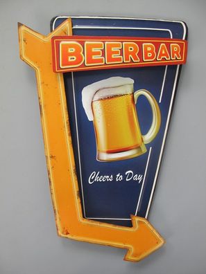 Blechschild, Reklameschild, Beer Bar Cheers Today, Kneipen Schild 45x30 cm