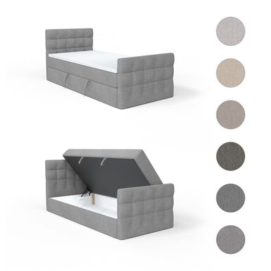 Einzelbett Boxspringbett Loures Lux Mini Jugendbett Bettkasten 90/100x200cm Design