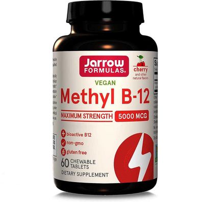 Jarrow Formulas, Methyl B-12, Cherry, 5000mcg, 60 Pastillen - Zehn-Tages-Dosis