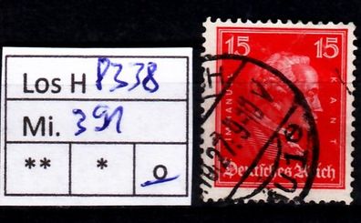 Los H8338: Deutsches Reich Mi. 483, gest.