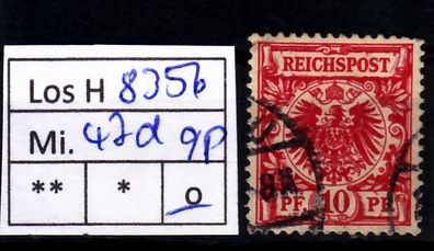 Los H8356: Deutsches Reich Mi. 47 d, gest., gepr.