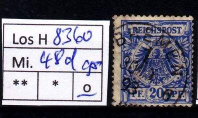 Los H8360: Deutsches Reich Mi. 48 d, gest., gepr.