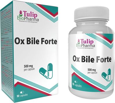 Ox Galle (Ox Bile Forte) 500 mg 90 Kapseln, 3rd Party Lab getestet, hochfeste Ergänzu