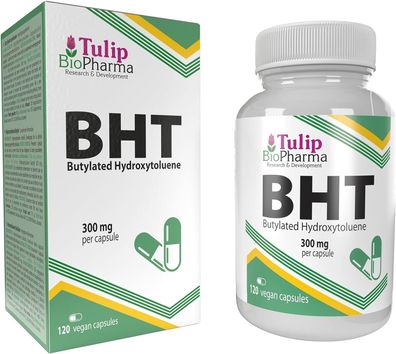 BHT Butylated HydroxyToluene 300 mg 120 Kapseln