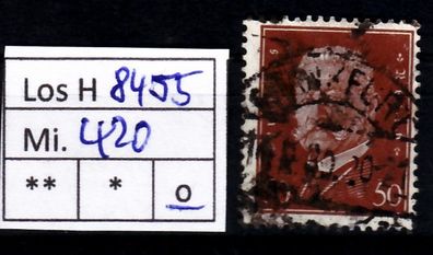 Los H8455: Deutsches Reich Mi. 420, gest.
