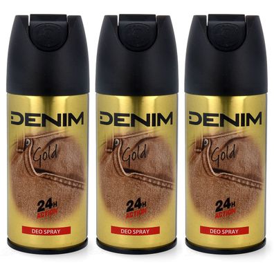 DENIM GOLD deodorant 3x 150 ml