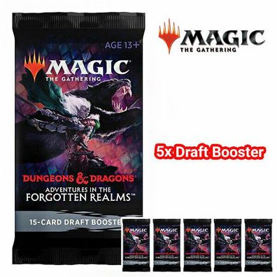 Magic the Gathering - D&D Adventures in Forgotten Realms 5x DRAFT Booster ENG