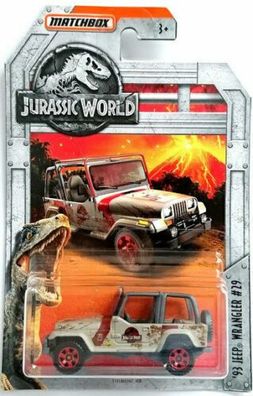 Matchbox Jurassic PARK Jurassic World -1993 Jeep Wrangler #29 muddy 1:64