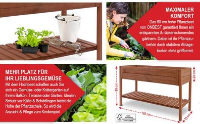 XXL Hochbeet Pflanztisch Blumenbank