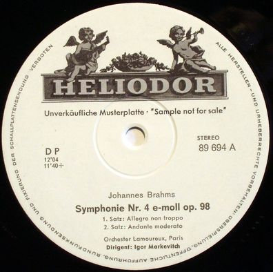 Heliodor 89 694 - Sinfonie Nr. 4 E-Moll Op. 98, Grosse Ouvertüre Zur "Namensfei