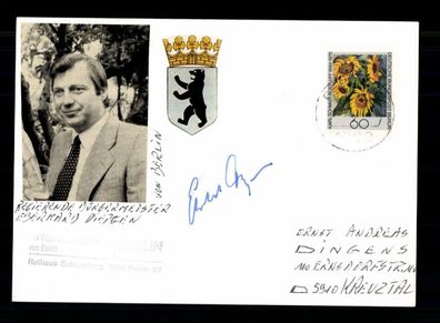Eberhard Diepgen Bürgermeister Berlin 1984-2001 Original Signiert # BC 203450