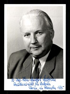 Hans Christoph Seebohm 1903-1967 CDU Bundesminister 1946-1966 Orig. # BC 203863