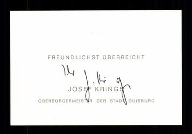 Josef Krings 1926-2019 Oberbürgermeister Duisburg 1975-1997 Orig. # BC 203947