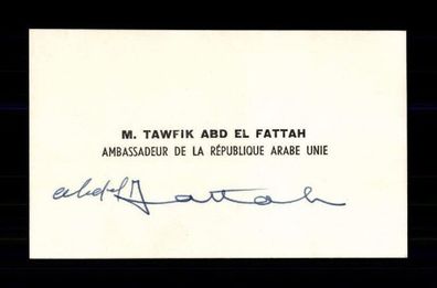 M. Tafik El Fattah Vereinigte Arabische Republik Botschafter Schweiz # BC 204217