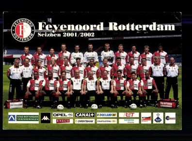 Original Mannschaftskarte Feyenoord Rotterdam 2001-02