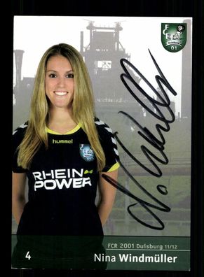 Nina Windmüller Autogrammkarte FCR Duisburg 2011-12 2. Satz Original Signiert