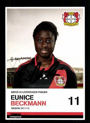 Eunice Beckmann Autogrammkarte Bayer Leverkusen 2011-12 Frauen Orig. Signiert