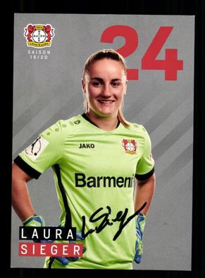 Laura Sieger Autogrammkarte Bayer Leverkusen 2019-20 Frauen Orig. Signiert