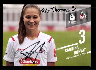 Sabrina Horvat Autogrammkarte 1 FC Köln 2019-20 Frauen Original Signiert + 2