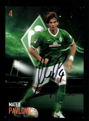 Mateo Pavlovic Autogrammkarte Werder Bremen 2013-14 Original Signiert