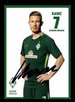 Florian Kainz Autogrammkarte Werder Bremen 2017-18 Original Signiert