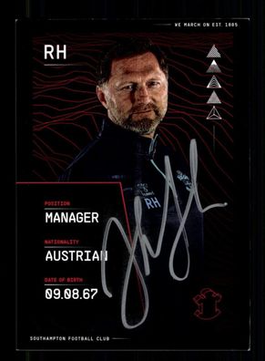 Ralph Hasenhüttl Autogrammkarte FC Southampton 2021-22 Original Signiert