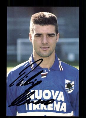 Filippo Maniero Autogrammkarte Sampdoria Genua 1995-96 Original Signiert