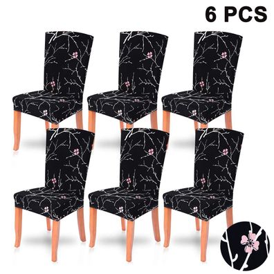 6er Set Stretch Stuhlhussen Abnehmbare Stuhlbezug Abdeckung Esszimmer Stil 1