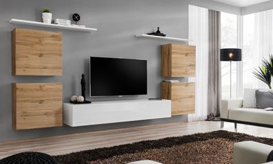 Luxus Wohnzimmer rtv Wohnwand Wandschrank Regal tv Holz Wand Regale Neu