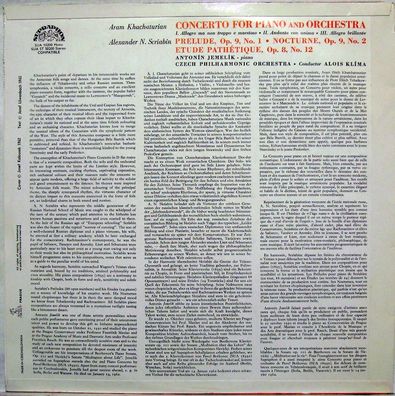 Supraphon SUA ST 50200 - Aram Khatchaturian, Alexander Scriabin, Antonín Jemel?